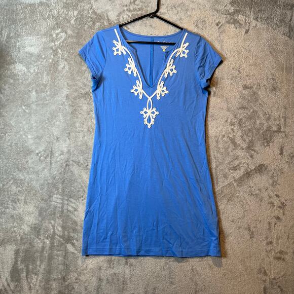 Lilly Pulitzer Dresses & Skirts - Lilly Pulitzer Brewster Pima Blue Haven‎ Embroidered Dress Size Small